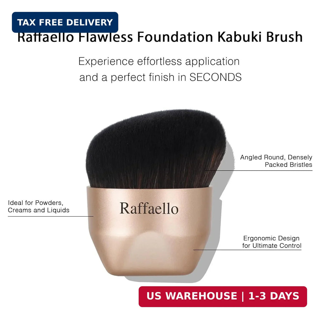 Angled Foundation Makeup Brush Dense Soft Synthetic Kabuki Tool for Flawless Finish