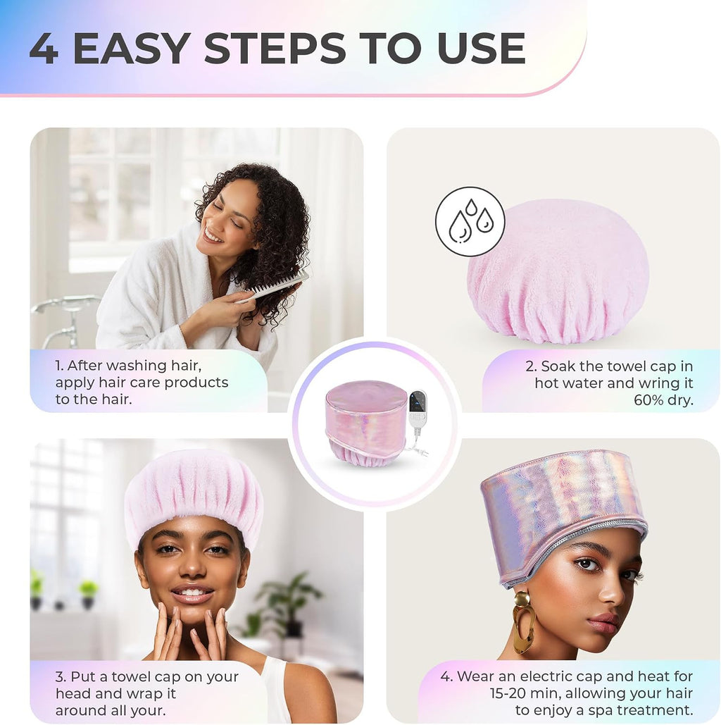 Deep Conditioning Heat Cap with 10 Heat Levels for Hair Steaming