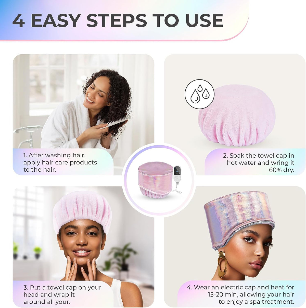 Deep Conditioning Heat Cap with 10 Heat Levels for Hair Steaming
