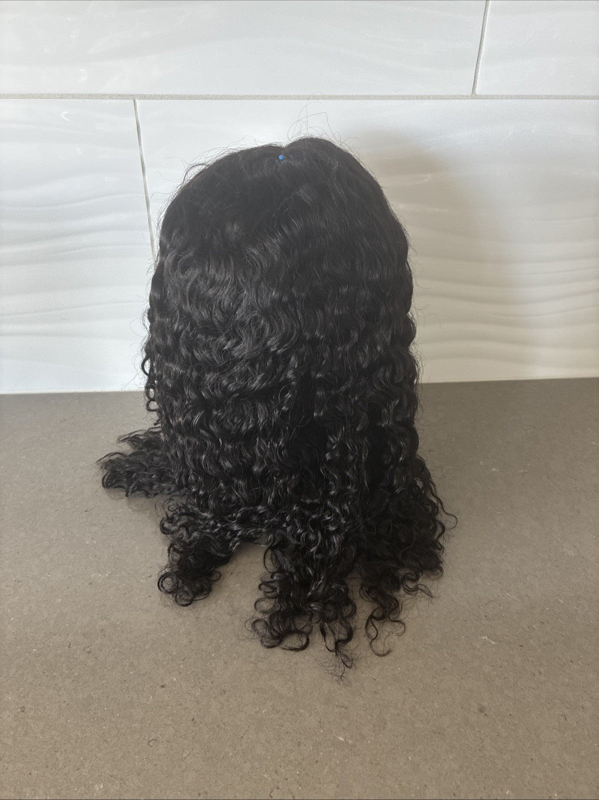 16-Inch Lace Front Human Hair Wig 13x4 Water Wave Natural 1B