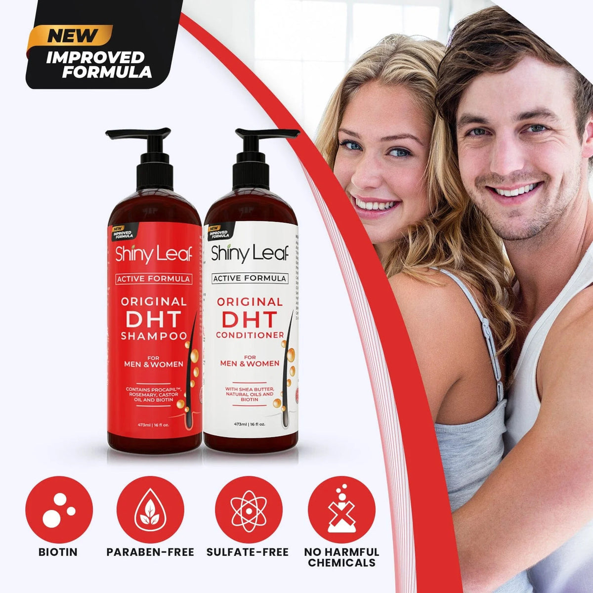 DHT Blocker Hair Loss Conditioner 16oz with Biotin - Anti-Thinning, Sulfate-Free