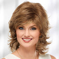 Mid-Length Wavy Wig with Face-Framing Bangs - Lightweight Synthetic Hair