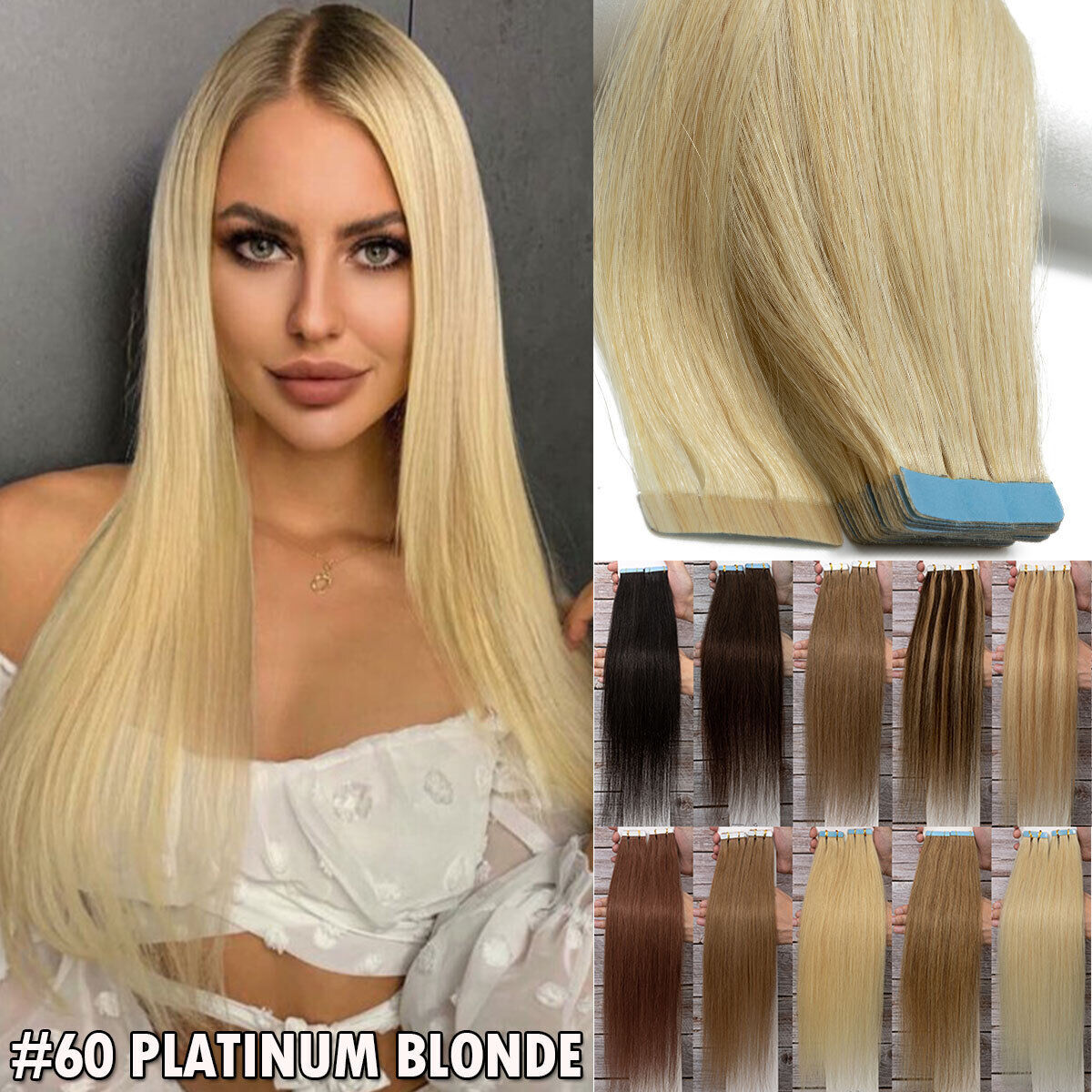 Ombré Tape-In Hair Extensions - 100% Remy Human Hair Full Head