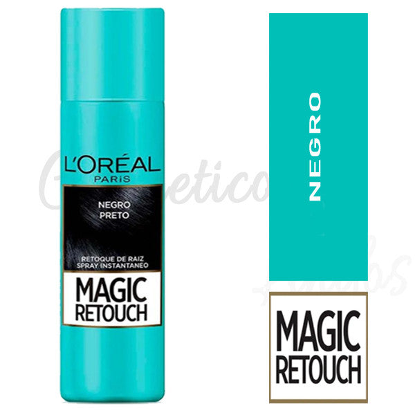 L'Oréal Magic Retouch Hair Root Concealer Spray Black - Total Gray Coverage, 3 Bottles