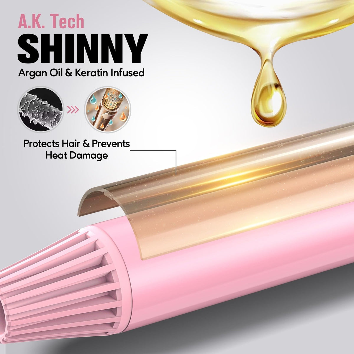 Long Barrel Curling Iron 1.25 Inch for Thin Hair with Adjustable Temp