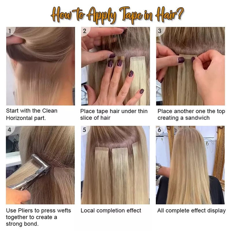 Double Pull Hair Extensions 50g Virgin Human Hair Weft Long & Invisible Skin