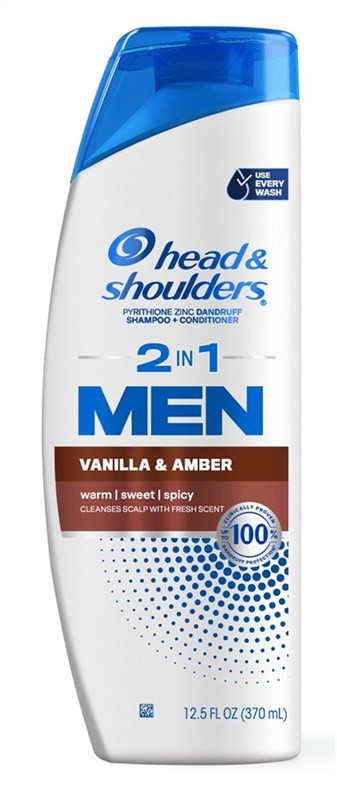 Men's 2-in-1 Shampoo & Conditioner Vanilla Amber 12.5oz - Dandruff Protection