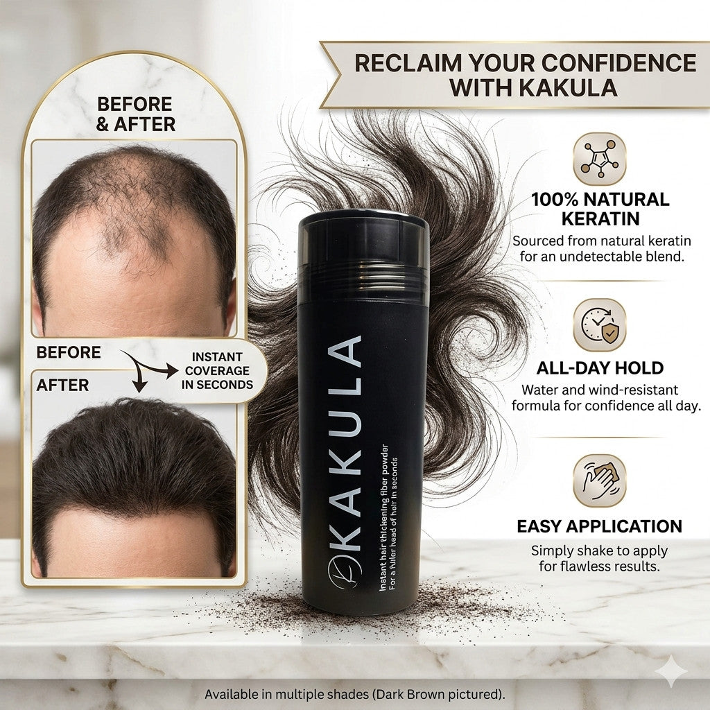 Keratin Hair Fibers for Thinning Hair - Natural Colored Fuller Look