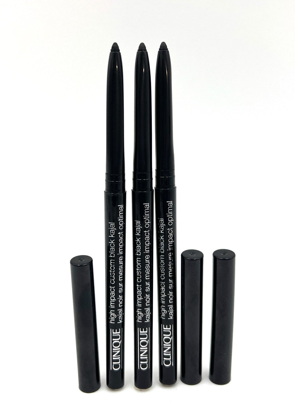 3-Pack Black Kajal Eyeliner Pencil - Long-Lasting, Smudge-Resistant Makeup