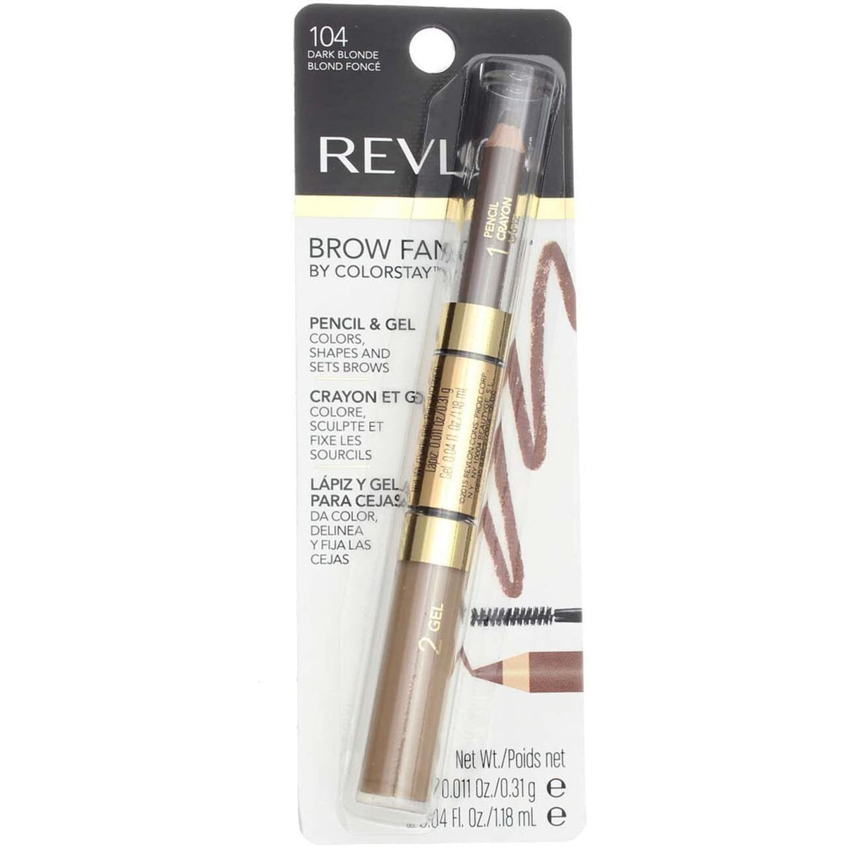 Eyebrow Gel & Pencil Duo - Natural Dark Blonde, 2-in-1 Brow Enhancer