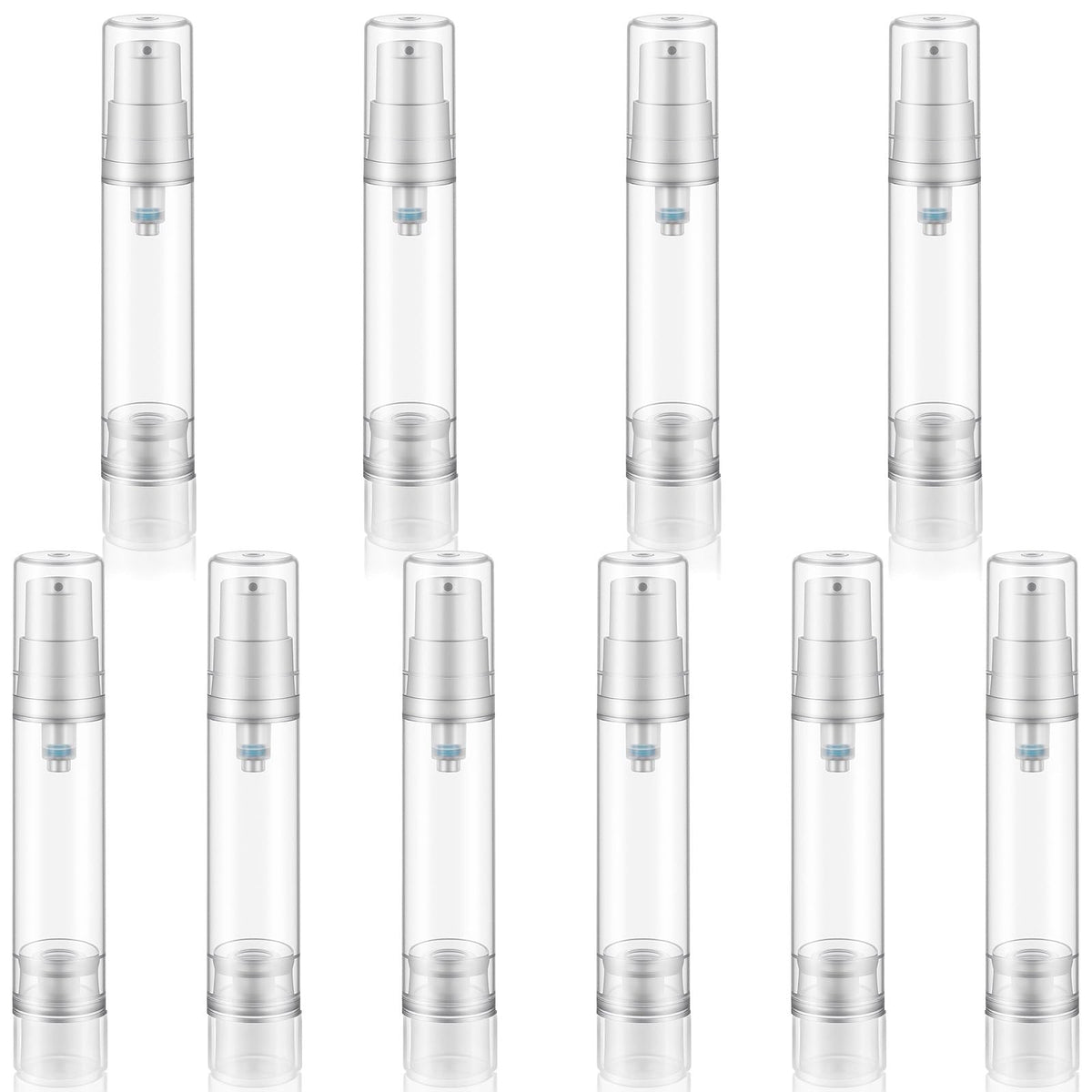 10Pcs Refillable Airless Pump Travel Bottles 10ML for Cosmetics & Skincare