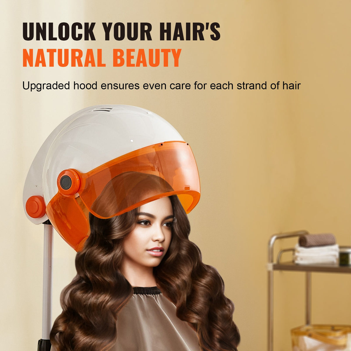 Professional Hooded Hair Dryer 1875W Salon-Quality Stand-Up Hair Dryer with Adjustable Temp & Speed