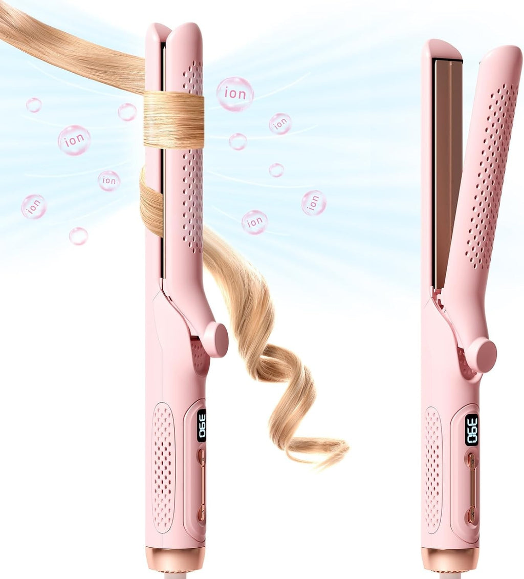 2-in-1 Hair Straightener and Curling Wand with Airflow System for Women