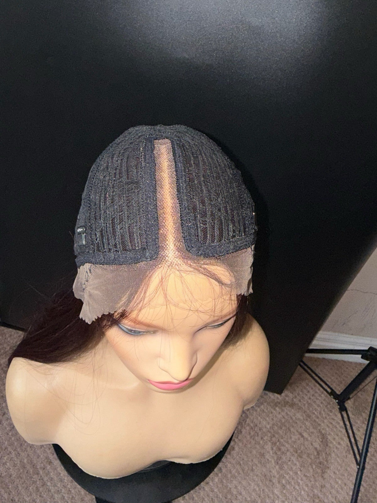 Burgundy Lace Front Wigs 28 Inch Straight Middle Part Synthetic Hair