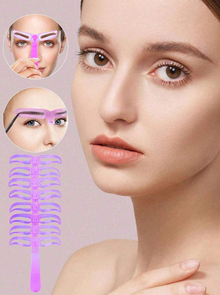Reusable Eyebrow Stencil Kit with 8 Styles for Makeup & Shaping