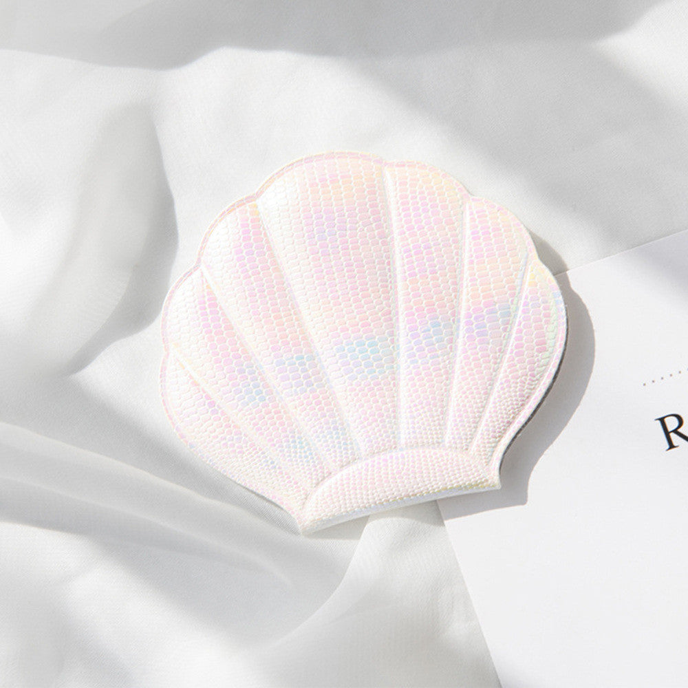 Seashell Shape Double-Sided Travel Cosmetic Mirror - Portable & Stylish