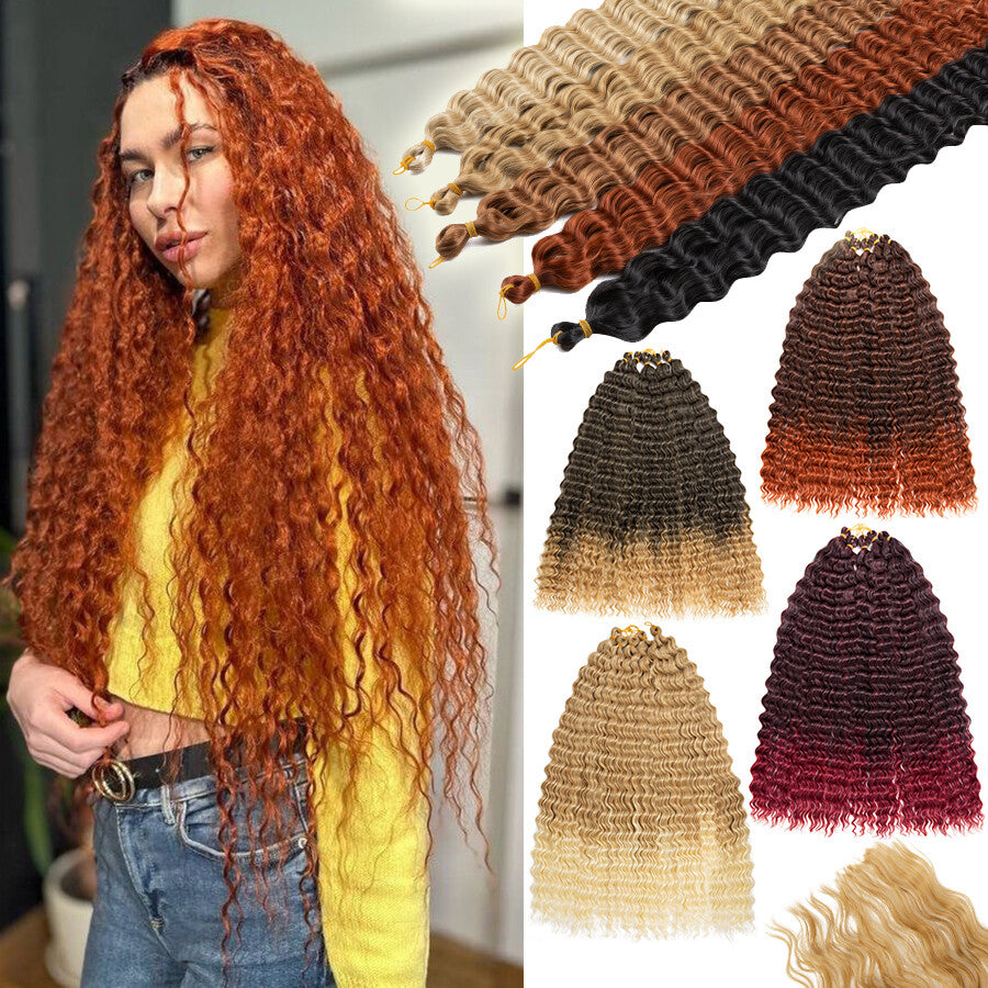 Water Wave Crochet Hair Extensions Afro Curly Braiding Hair Synthetic Braid