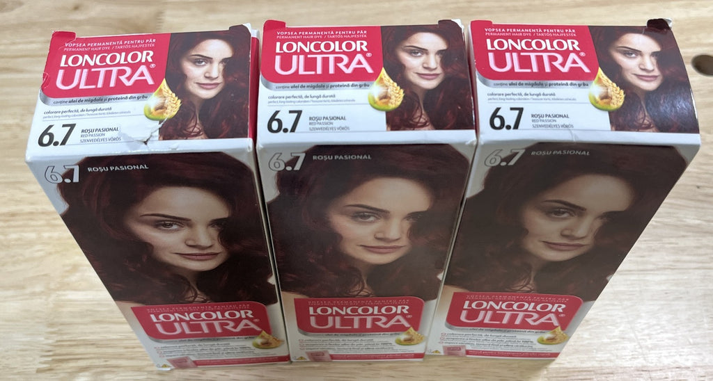 Red Passion Hair Color Kit - Long-Lasting Permanent Hair Dye - 3 Pack