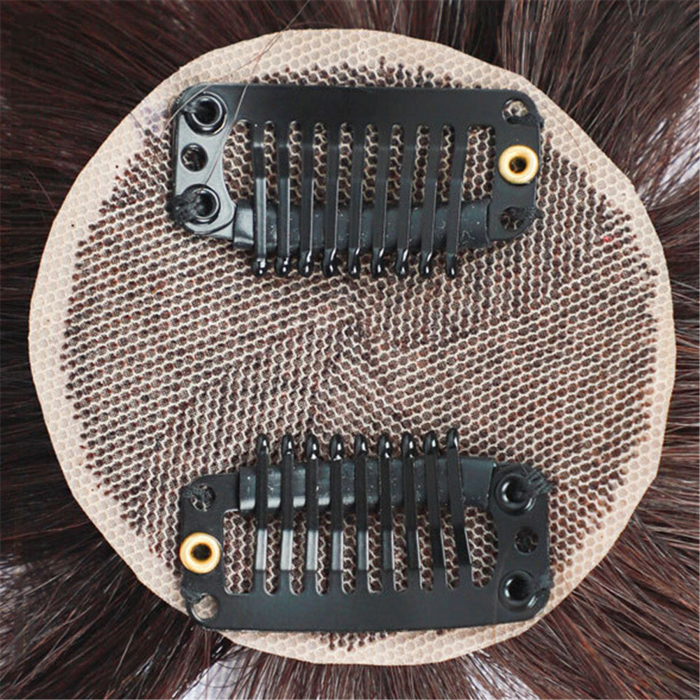 Silk Base Clip-In Human Hair Topper for Thinning Hair - Remy Straight 4-6 Inch