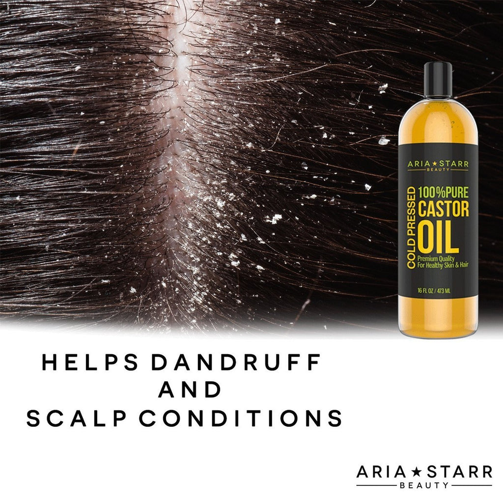Pure Cold Pressed Castor Oil - 16 Fl Oz for Hair, Skin & Eyebrows - Moisturizer & Growth Oil