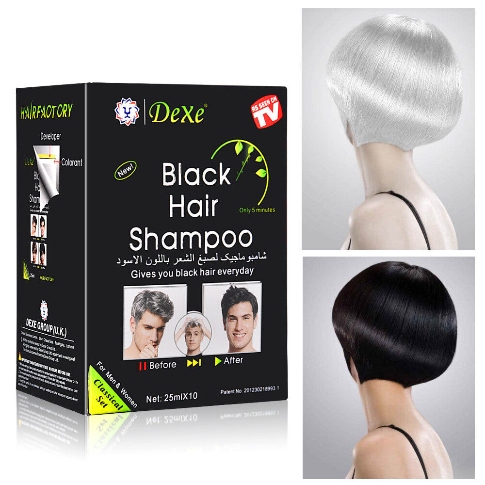 Herbal Hair Dye Shampoo 3 in 1 Black Hair Color & Dandruff Treatment - Pack of 20 Bags