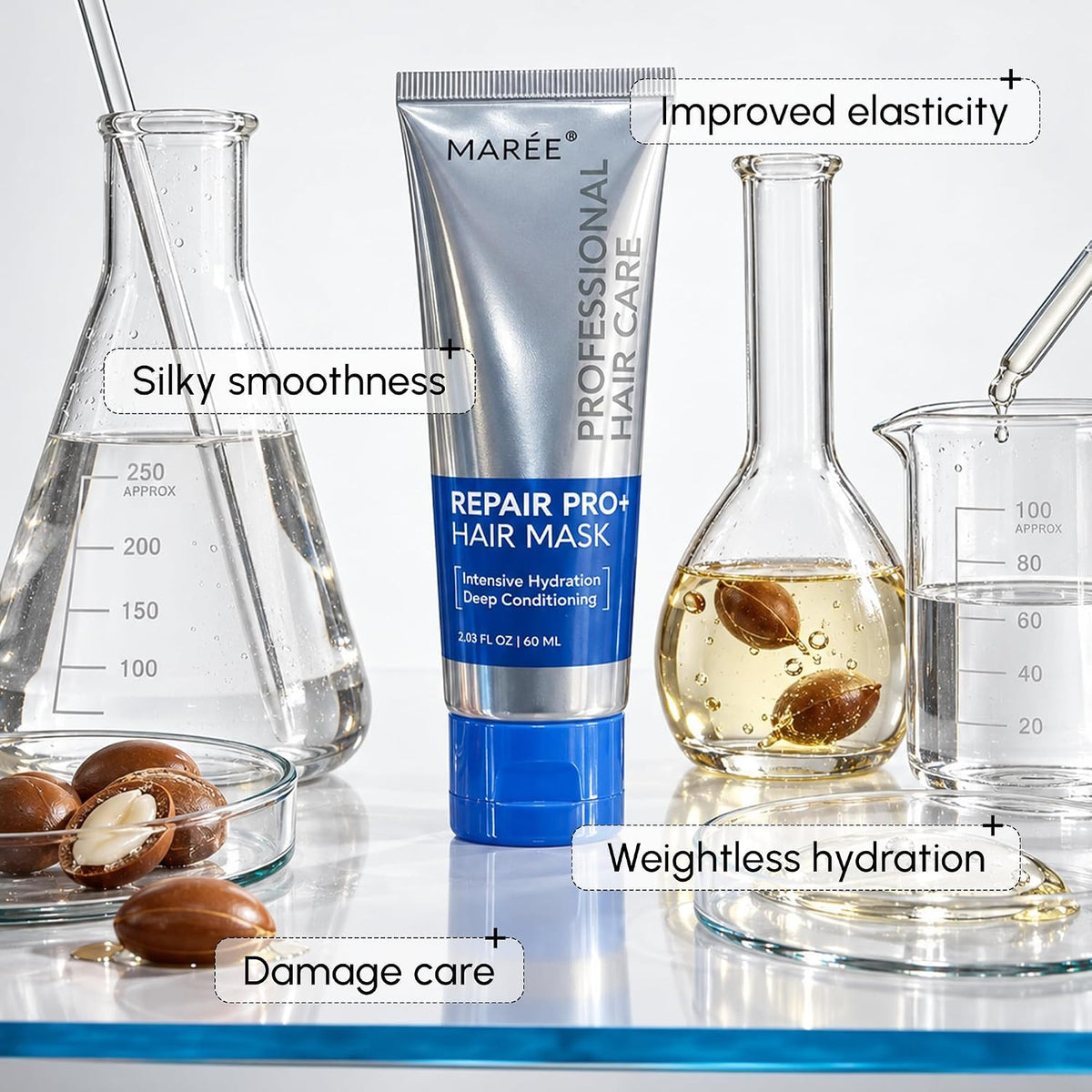 Keratin & Collagen Hair Mask for Damaged Hair - Repair & Hydrate