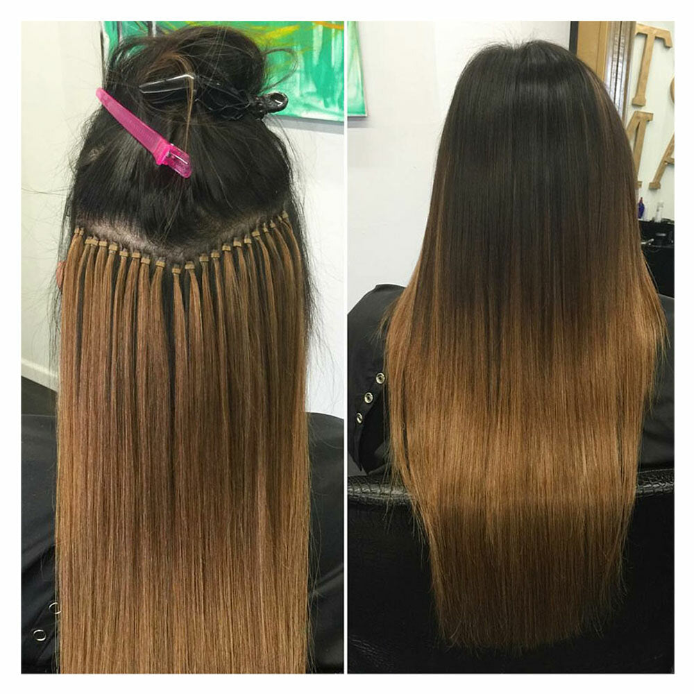 Human Hair Extensions Micro Loop Bead Rings - Real Remy Hair, Multiple Colors & Lengths