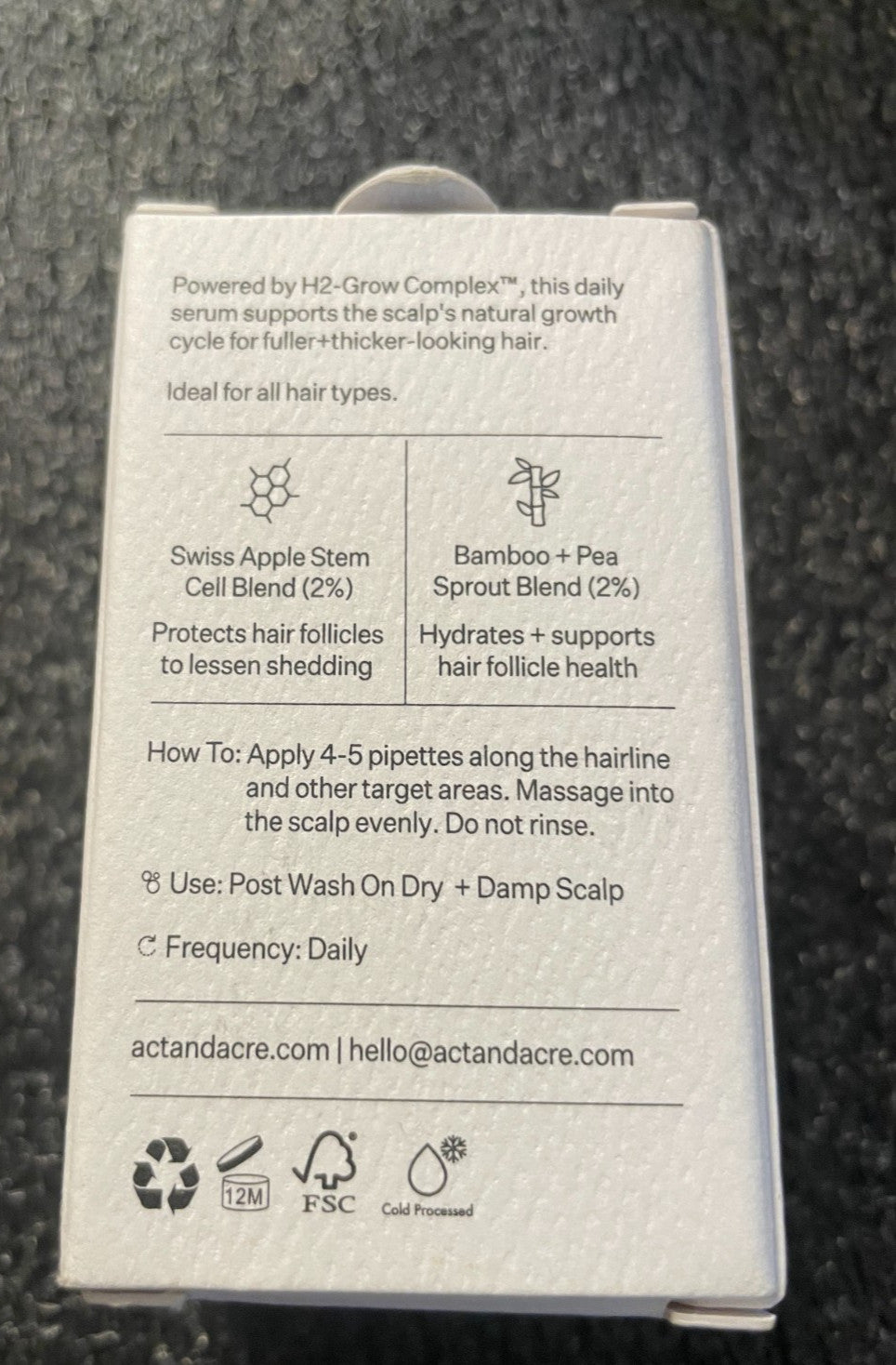 ACT+ACRE Cold Processed Stem Cell Hair Serum - 1oz/30mL Full Size