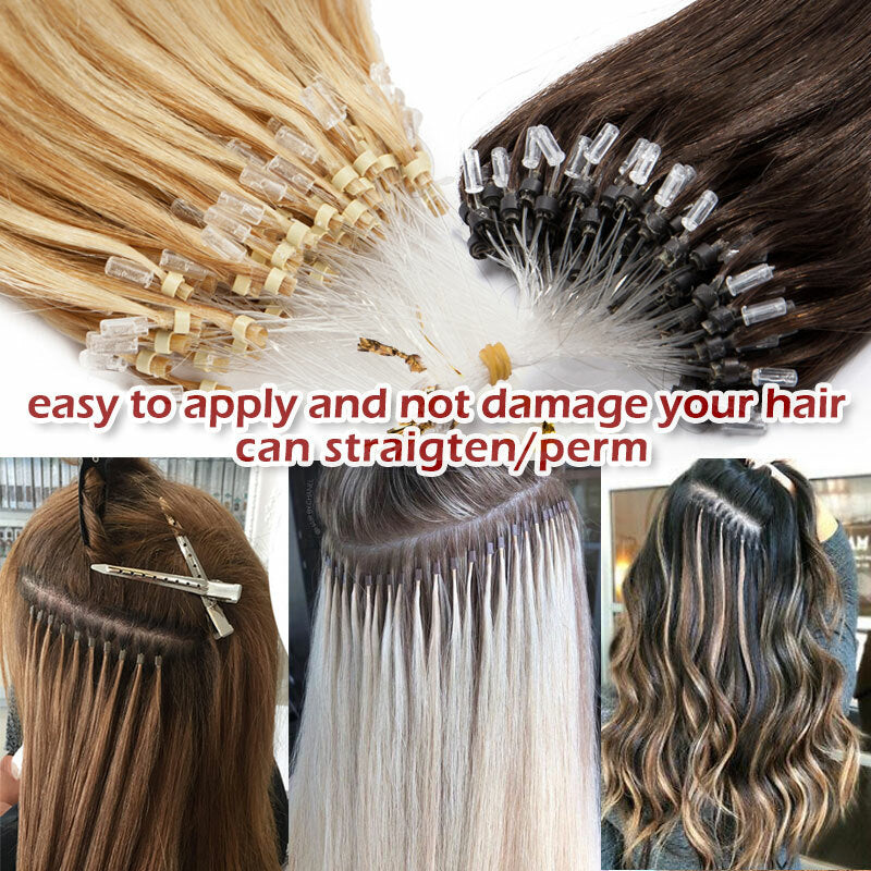 Micro Loop Hair Extensions 300PCS - Remy Human Hair for Natural Look
