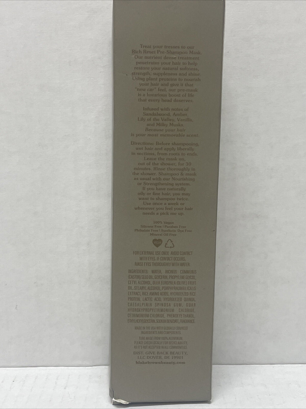 Milky Sandalwood Pre-Shampoo Hair Mask - Rich Blake Brown 5 fl oz