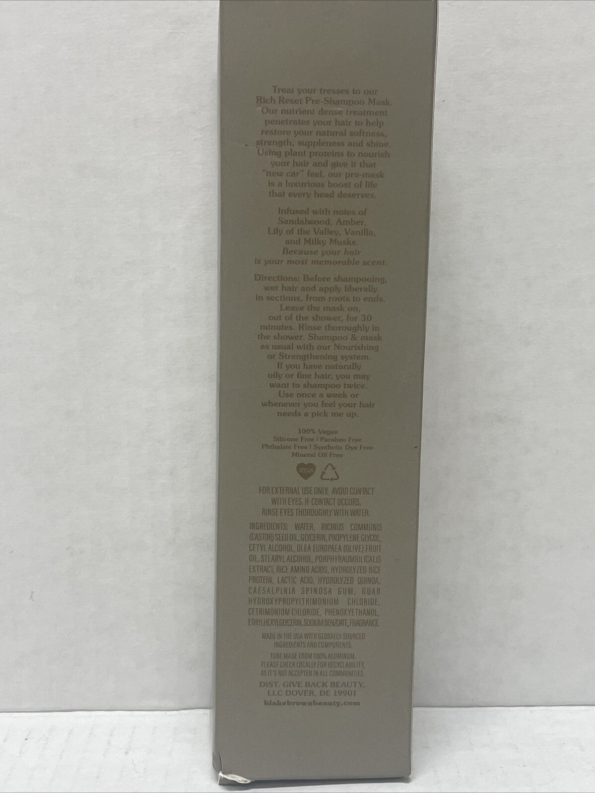 Milky Sandalwood Pre-Shampoo Hair Mask - Rich Blake Brown 5 fl oz