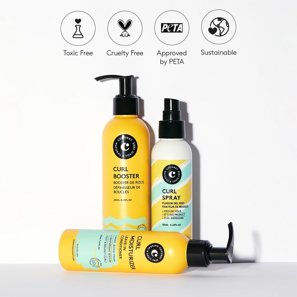 Curly Hair Curl Boosting System - Moisturizer, Gel & Leave-In 3-Piece Set