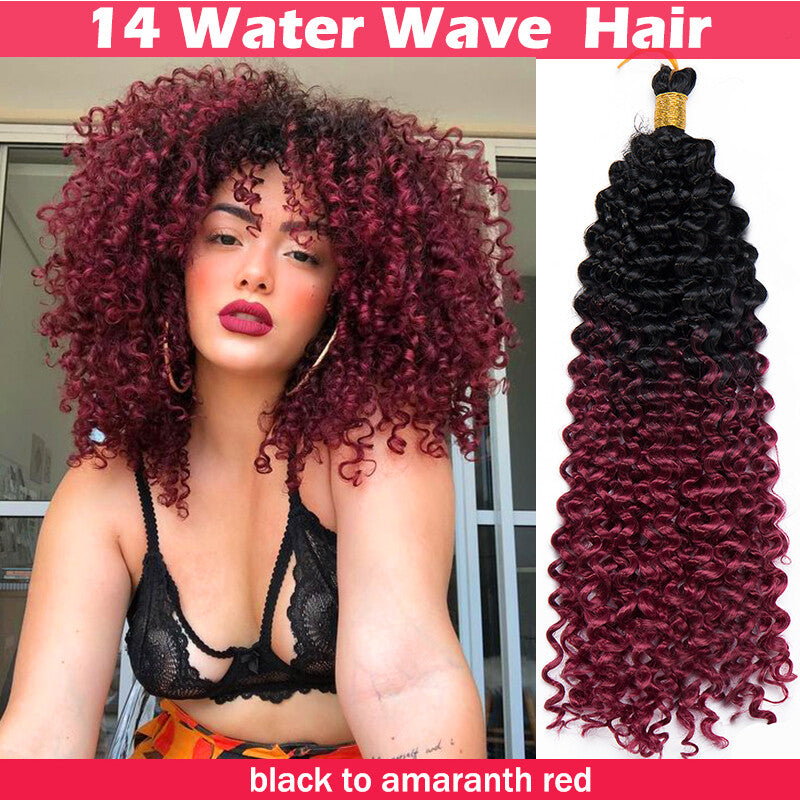 Long Boho Crochet Water Wave Braid Hair Extensions - Curly Synthetic Hair