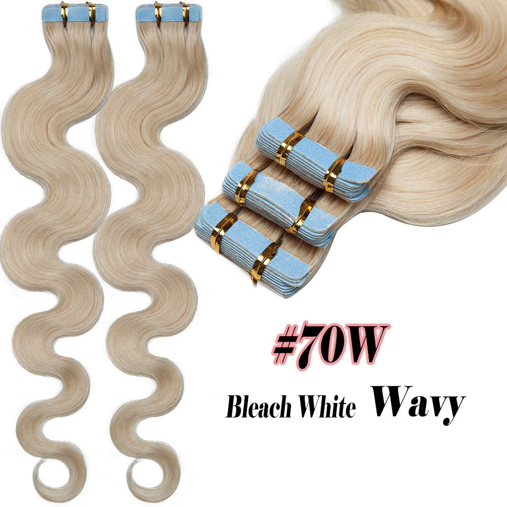 100% Human Hair Tape-In Extensions Full Head Body Wave & Straight Styles