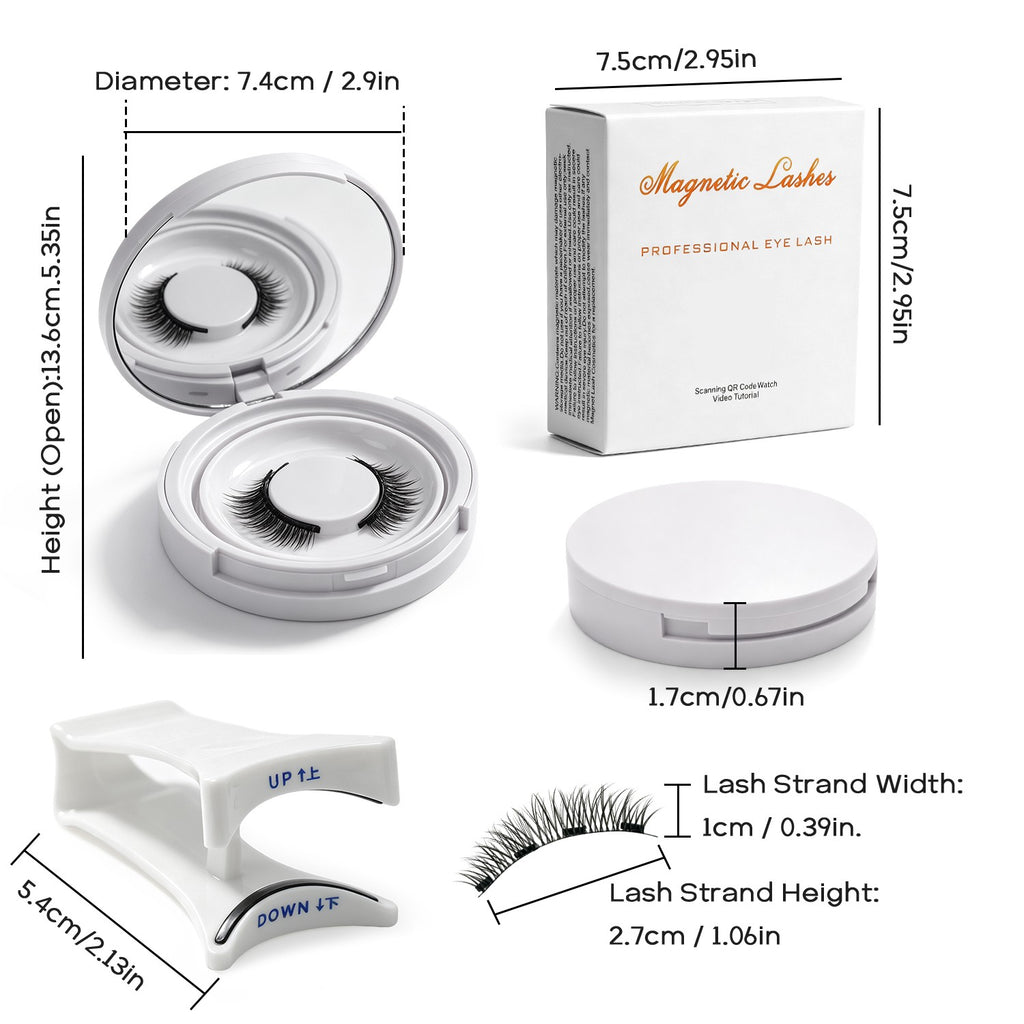 Reusable Magnetic False Eyelashes Kit with Applicator No Glue Needed Natural Look