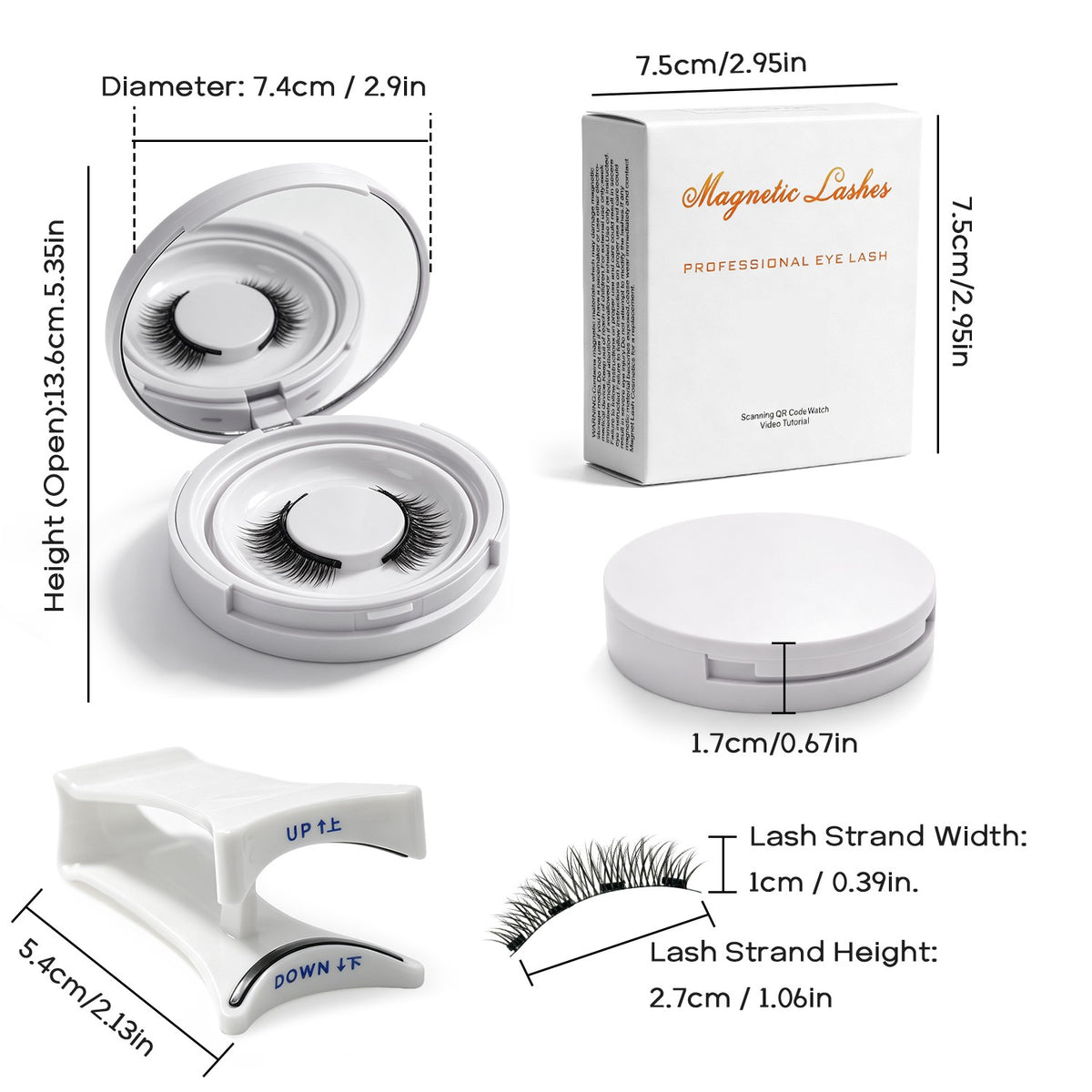 Reusable Magnetic False Eyelashes Kit with Applicator No Glue Needed Natural Look
