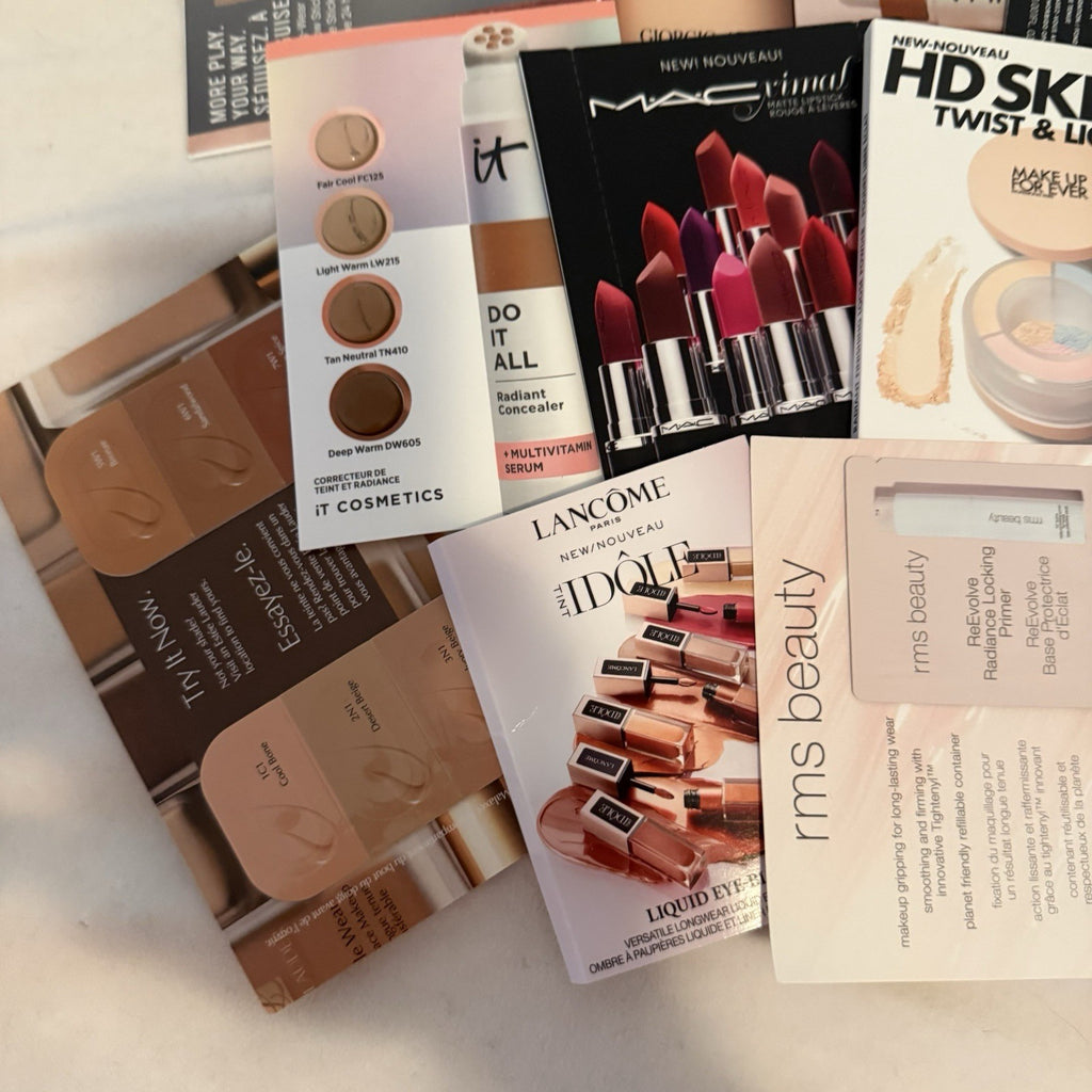 Makeup Foundation Sampler Lot – 19 Pcs Including Brow Gel (Sephora, Fenty, Anastasia)