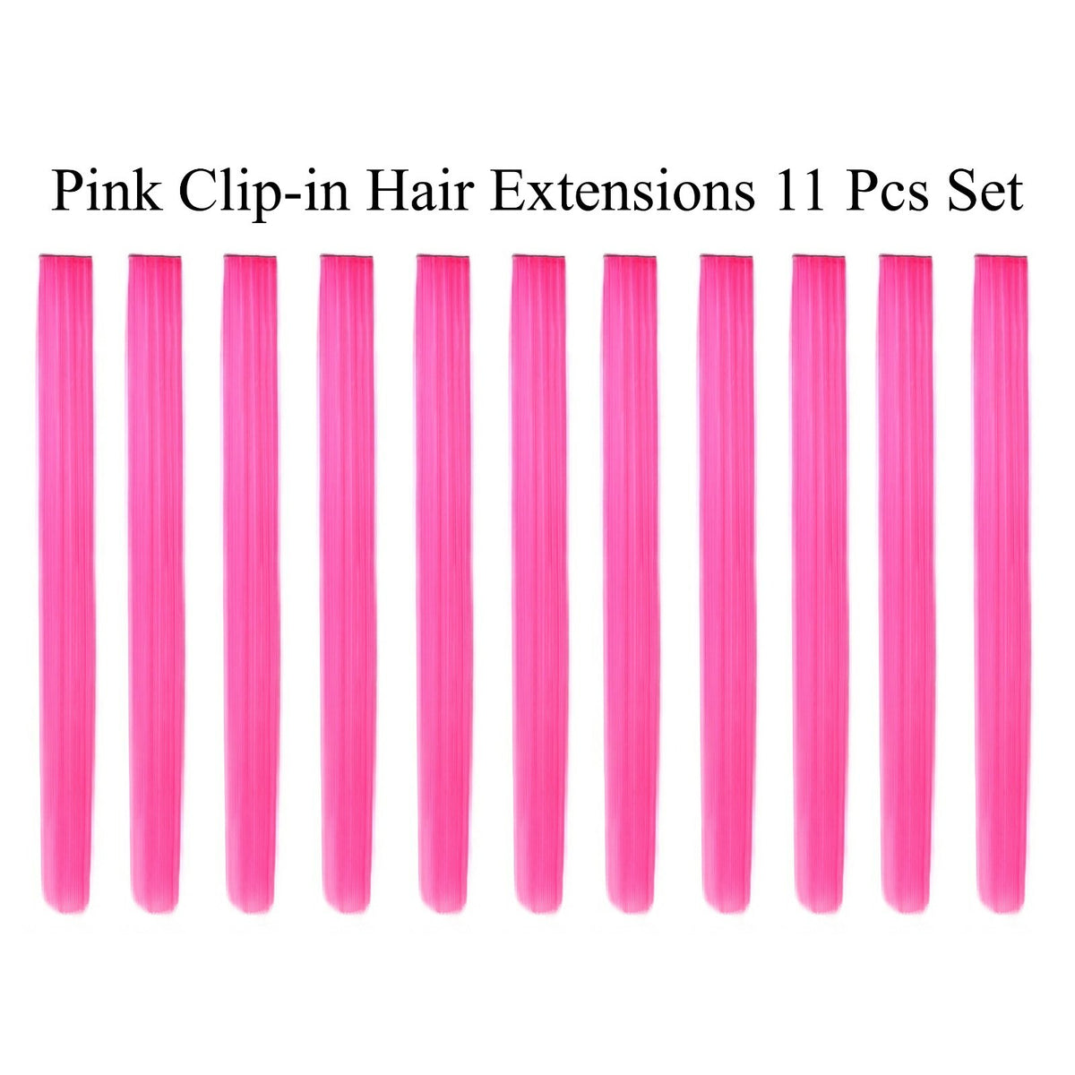 11 Pcs Clip-In Synthetic Hair Extensions - 21 Inch Colorful Straight Hair for Party & Cosplay