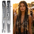 20in Clip-In Boho Dreadlock Braided Hair Extensions with Beads & Charms