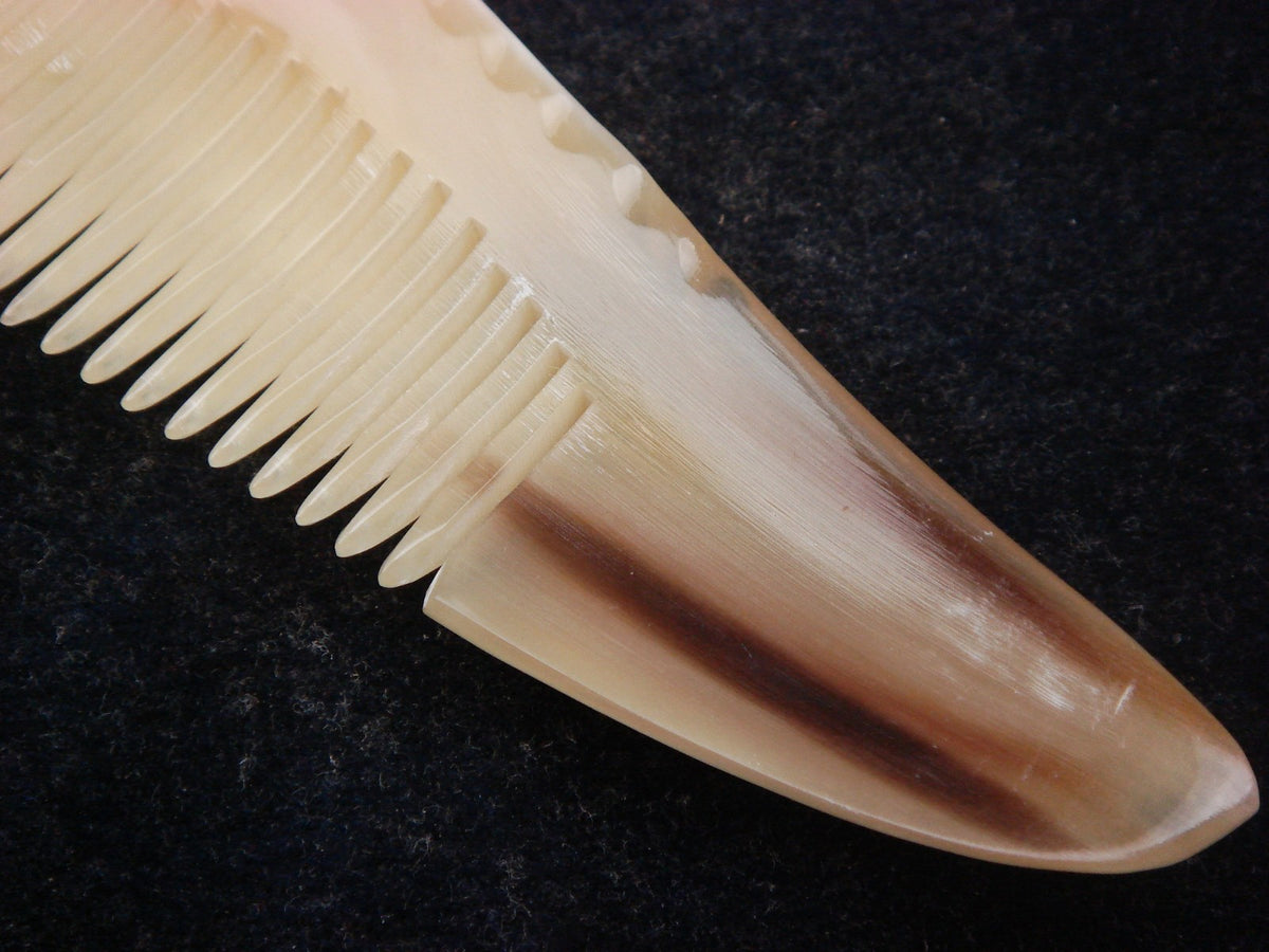 Ox Horn Handcrafted Pocket Comb - Natural Hair Organizer & Grooming Tool