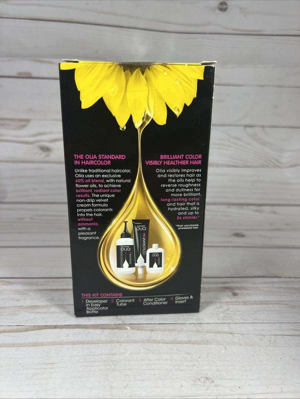 Garnier Olia Black Amethyst Permanent Hair Color No Ammonia - Pack of 3