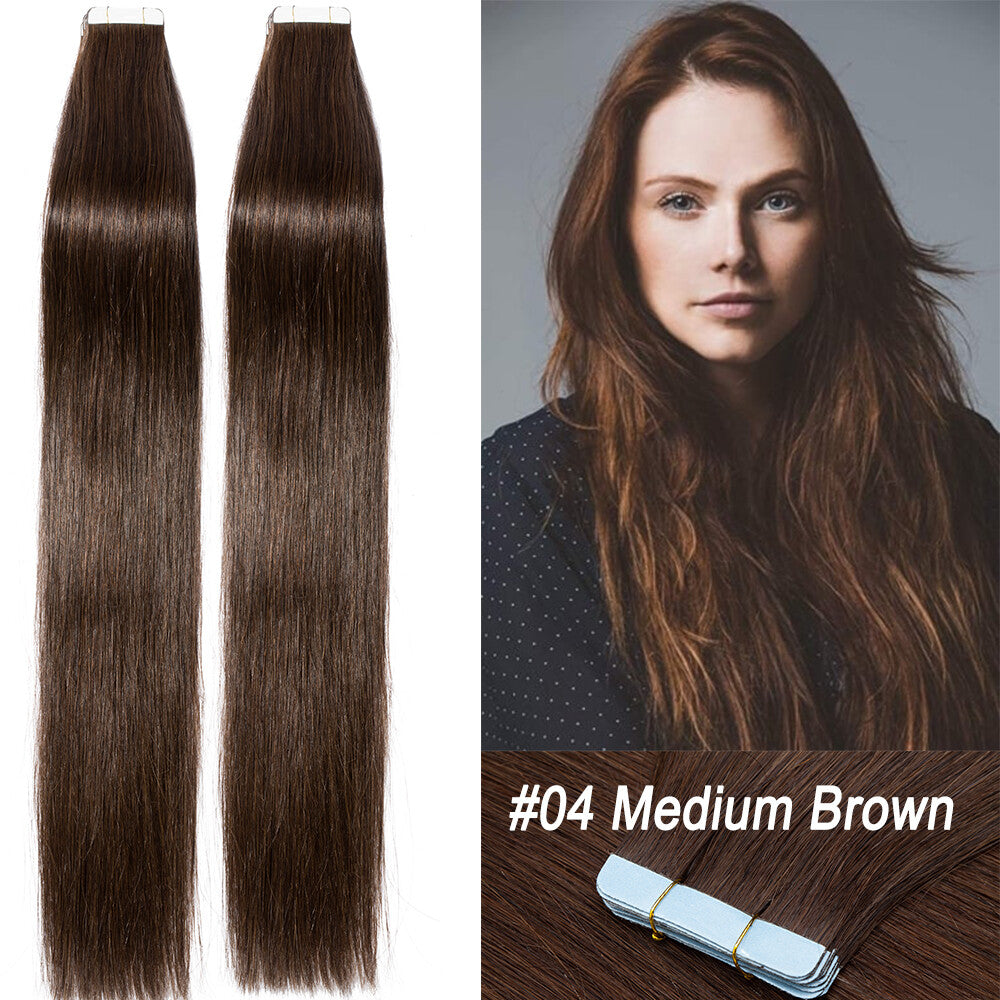100% Human Hair Tape-In Extensions Full Head Body Wave & Straight Styles