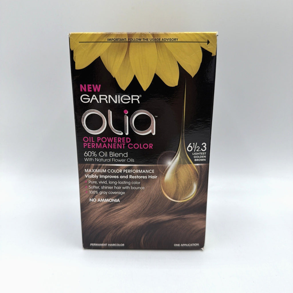 Garnier Olia Oil Powered Permanent Hair Color 6 1/2 Light Golden Brown 2 Pack