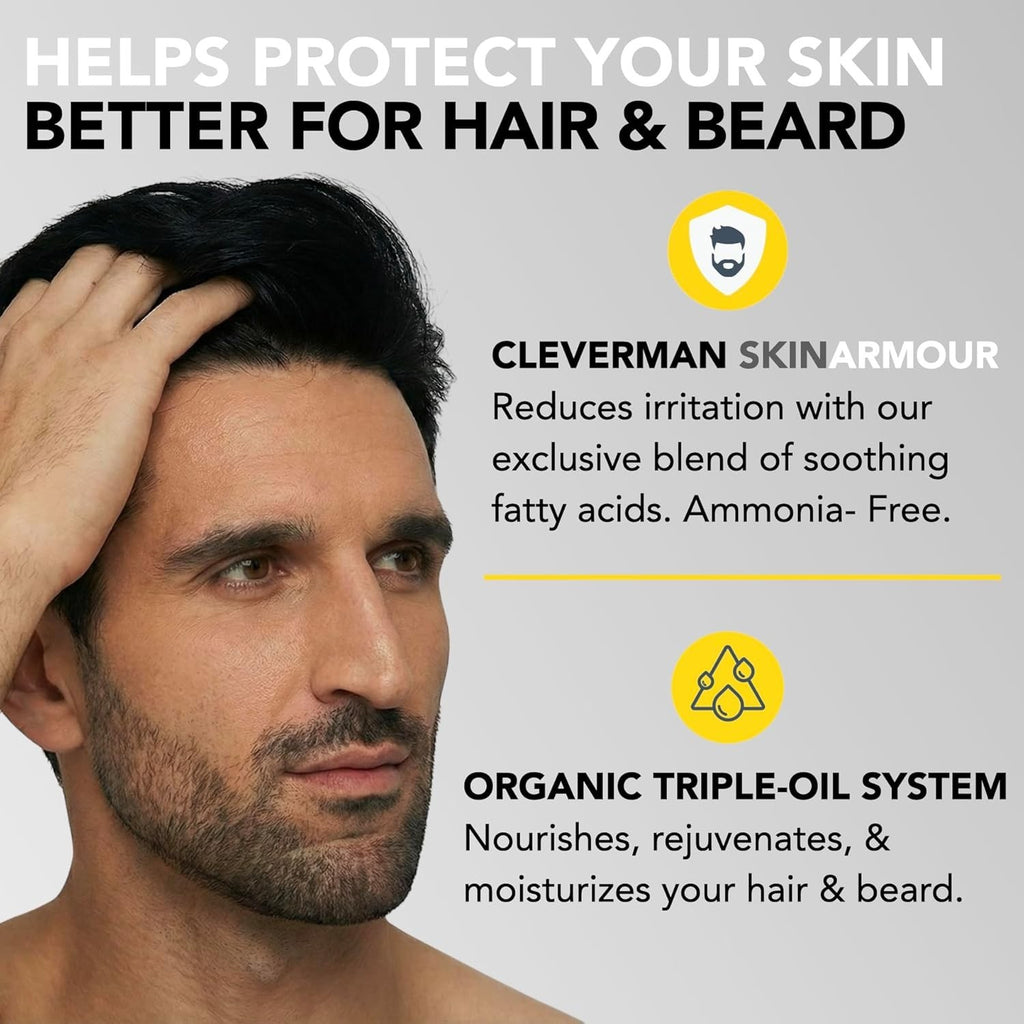 Reusable Hair Beard Dye Kit Jet Black 1.7oz Gray Coverage No-Drip
