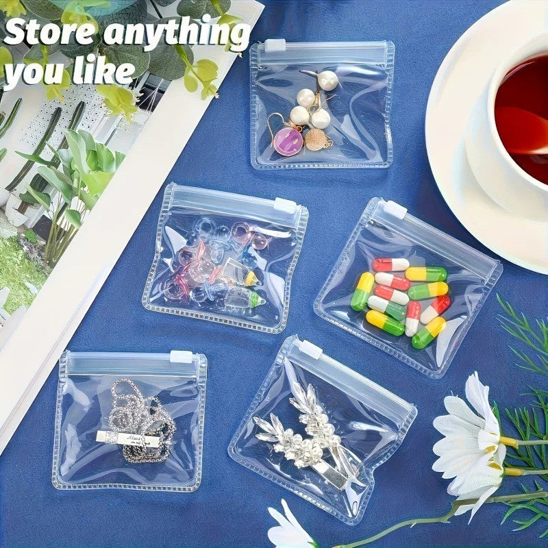 10Pcs Reusable Zippered Pill Organizer Bags Set — Medicine & Pouches