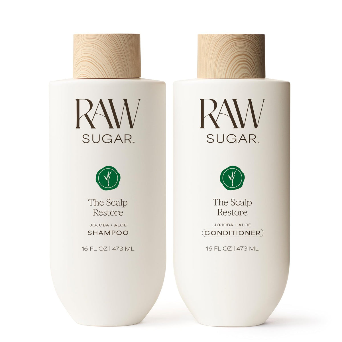 Scalp Restore Shampoo & Conditioner Set - Vegan Jojoba Aloe 16oz Each