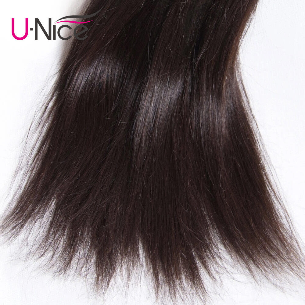 Human Hair Extensions 3 Bundles Virgin Straight Weaves for Full Head