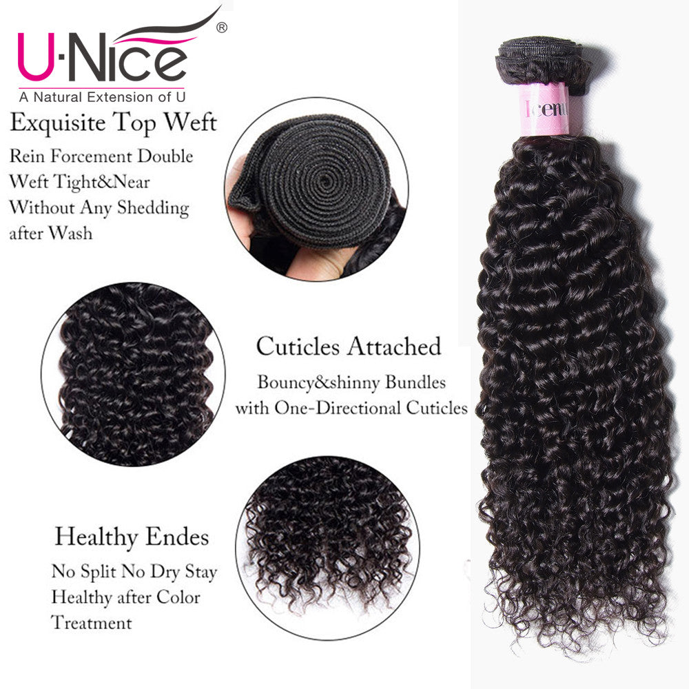 Indian Jerry Curly Hair Extensions - Virgin Human Hair Weave Bundles