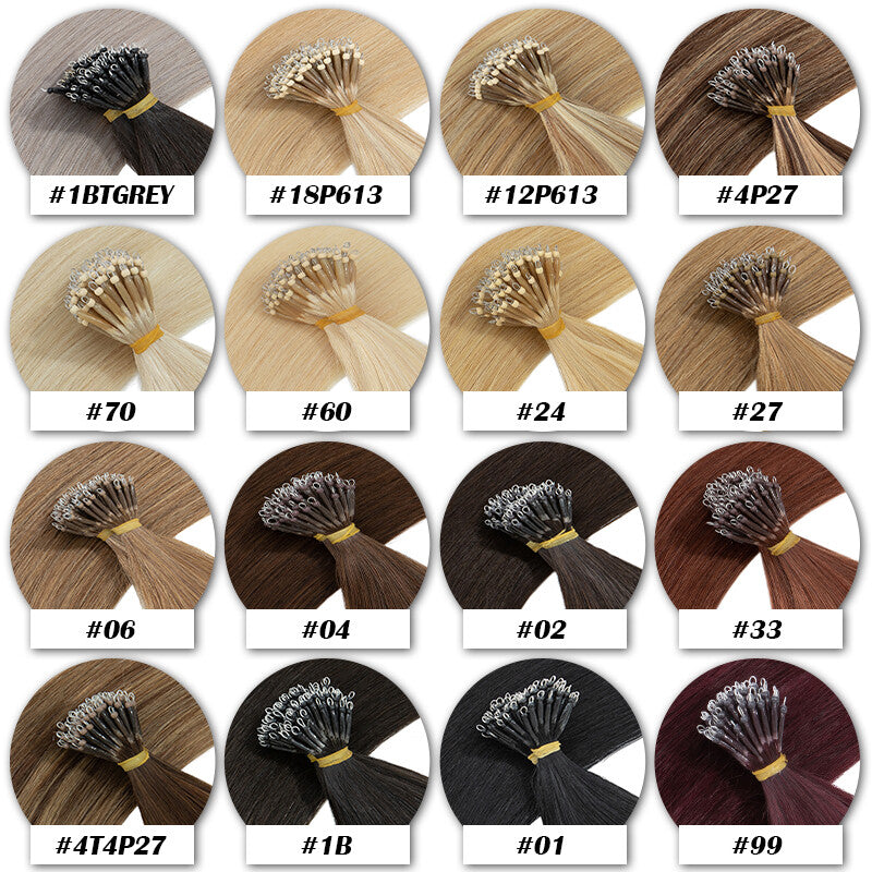 Nano Ring Hair Extensions - 100% Remy Human Hair Multiple Variants