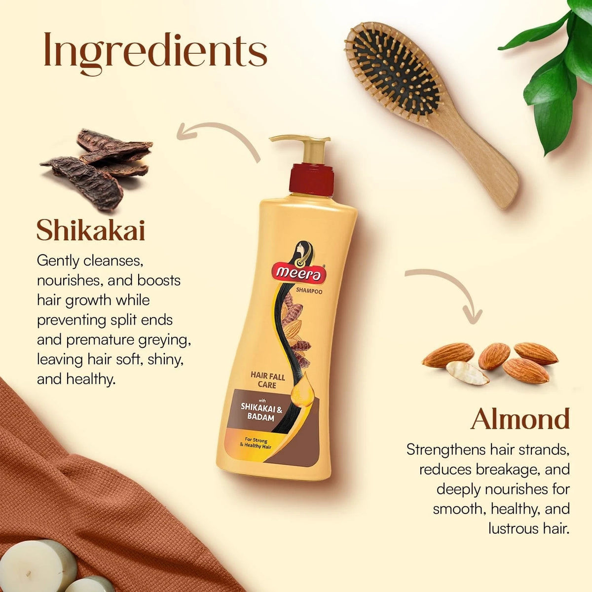 Herbal Hairfall Care Shampoo with Shikakai & Almond 340ml - Unisex Natural Cleansing